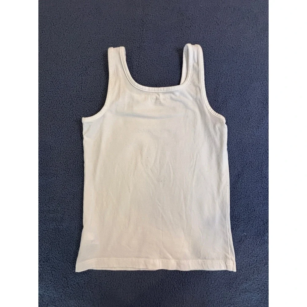 Old Navy Girls‎ White Fitted Tank Top Scoop Neck Size Large 10-12 Basic Layering